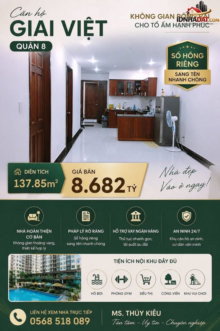 Giai Việt Quận 8 – Bán nhà đất Đường Giai Việt – Phường cũ Không xác định – Phường mới Không xác định – Thành phố Hồ Chí Minh 137m2 8.682 tỷ