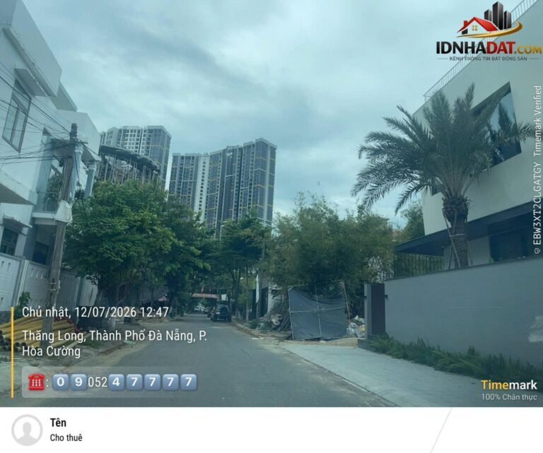 Bán lô đất vàng Đường Nguyễn Thành Ý – Phường cũ Hòa Cường Nam Quận Hải Châu – Phường mới Hòa Cường Bắc – Thành phố Đà Nẵng 273m2 120 triệu/m2