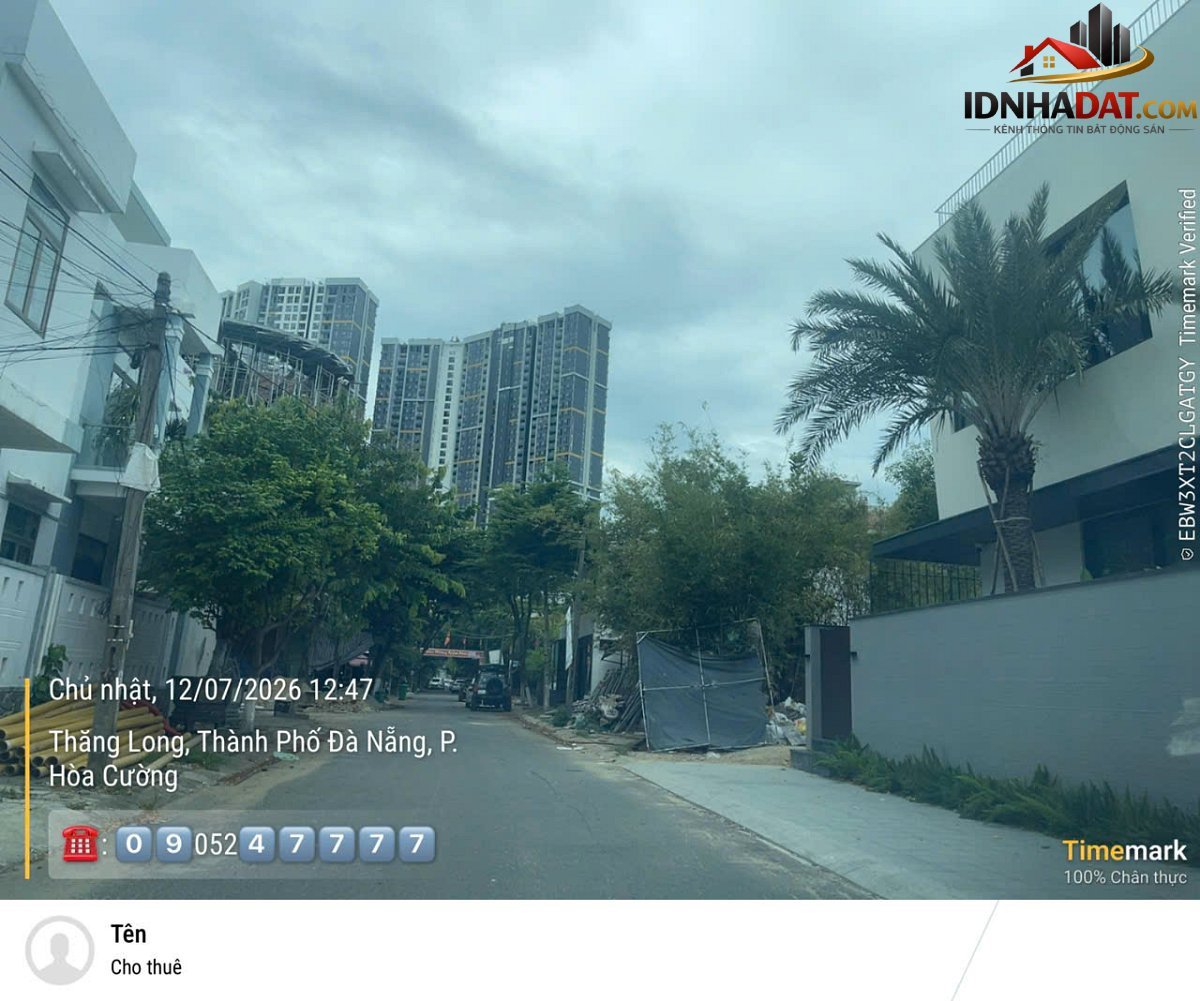 Bán lô đất vàng Đường Nguyễn Thành Ý – Phường cũ Hòa Cường Nam Quận Hải Châu – Phường mới Hòa Cường Bắc – Thành phố Đà Nẵng 273m2 120 triệu/m2