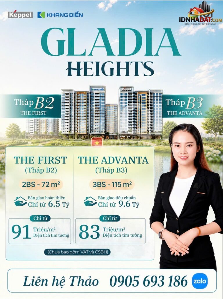 Chỉ từ 83 triệu/m² sở hữu căn hộ cao cấp gladia heights Bán nhà đất Đường Võ Chí Công – Phường cũ Bình Trưng Đông Quận 2 – Phường mới Bình Trưng Đông – Thành phố Hồ Chí Minh