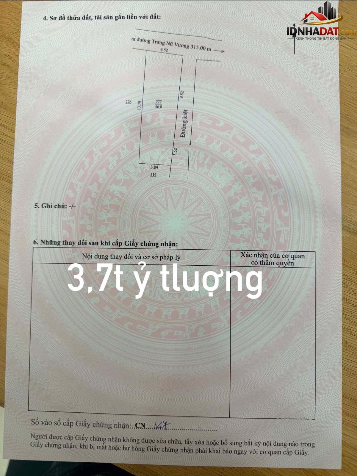 Chính chủ cần bán 3 lô đất kiệt 3m đường Trưng Nữ Vương – Phường cũ Hòa Cường Quận Hải Châu – Thành phố Đà Nẵng 56m2 3550000000