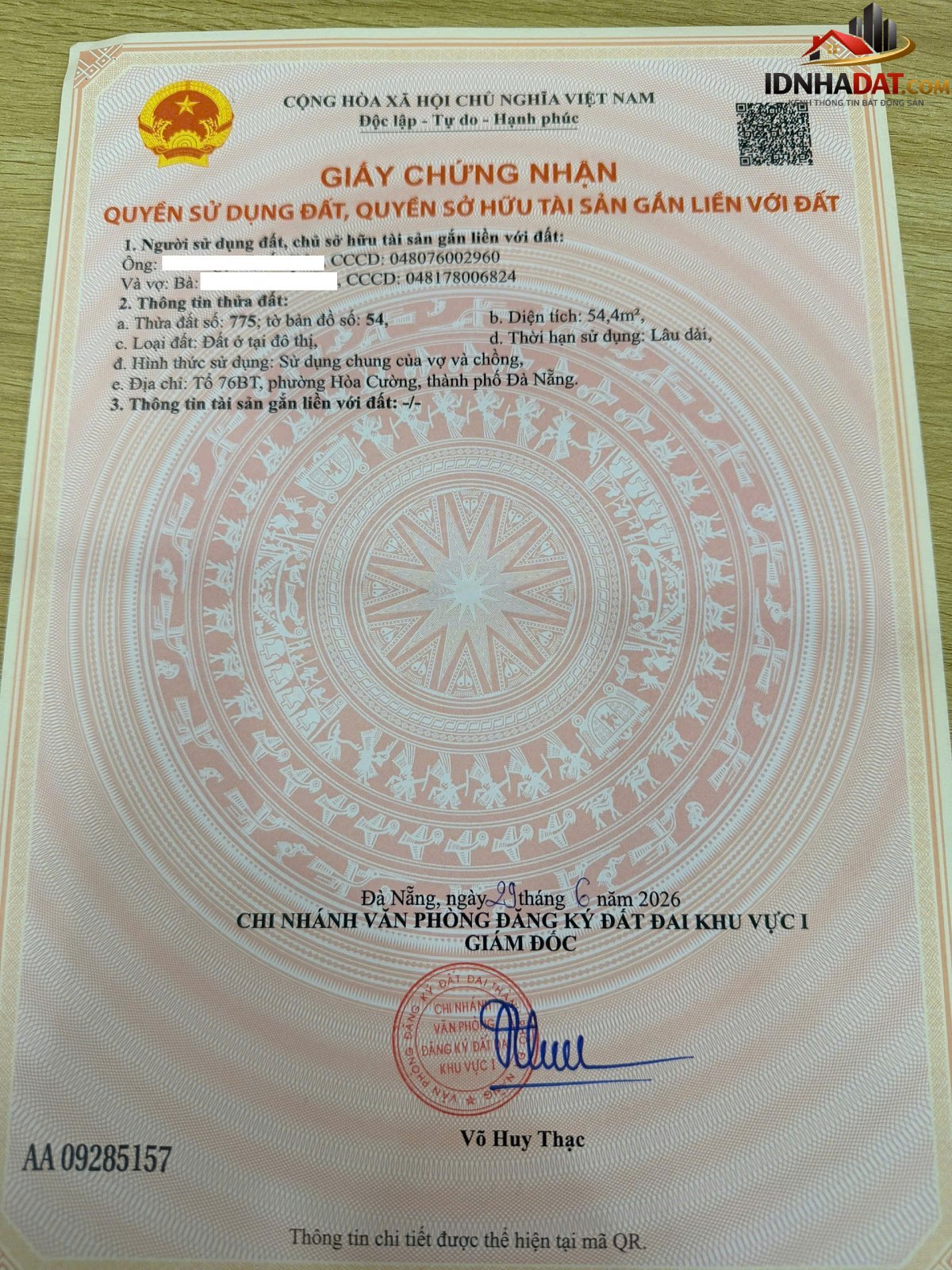 Chính chủ cần bán 3 lô đất kiệt 3m đường Trưng Nữ Vương – Phường cũ Hòa Cường Quận Hải Châu – Thành phố Đà Nẵng 56m2 3550000000