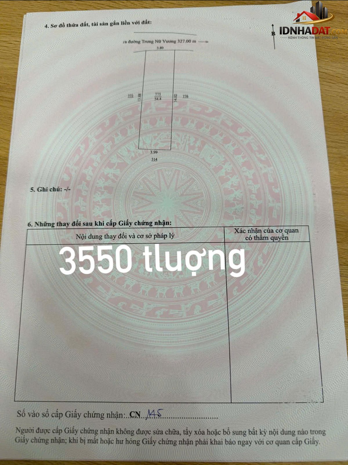 Chính chủ cần bán 3 lô đất kiệt 3m đường Trưng Nữ Vương – Phường cũ Hòa Cường Quận Hải Châu – Thành phố Đà Nẵng 56m2 3550000000