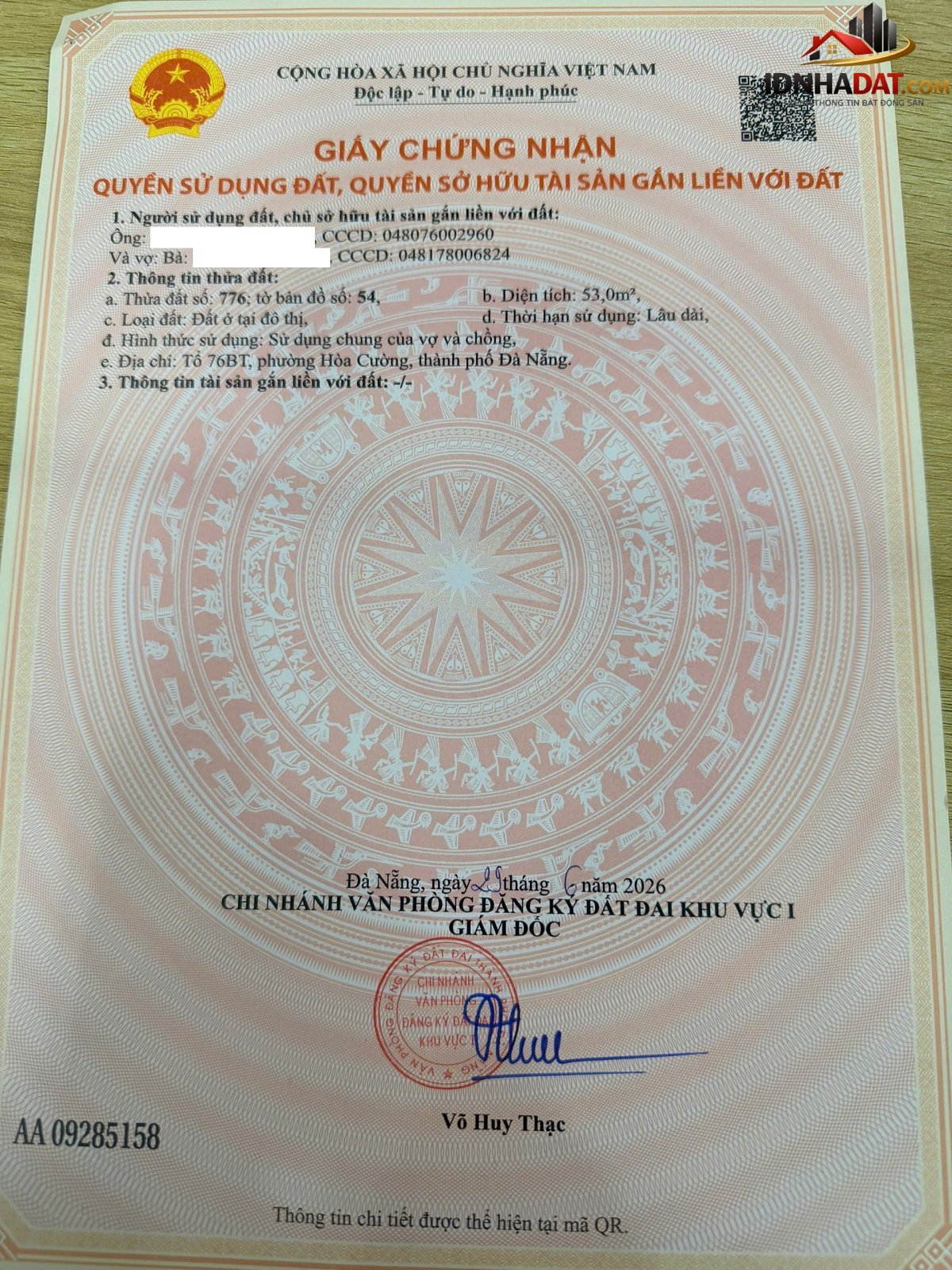 Chính chủ cần bán 3 lô đất kiệt 3m đường Trưng Nữ Vương – Phường cũ Hòa Cường Quận Hải Châu – Thành phố Đà Nẵng 56m2 3550000000