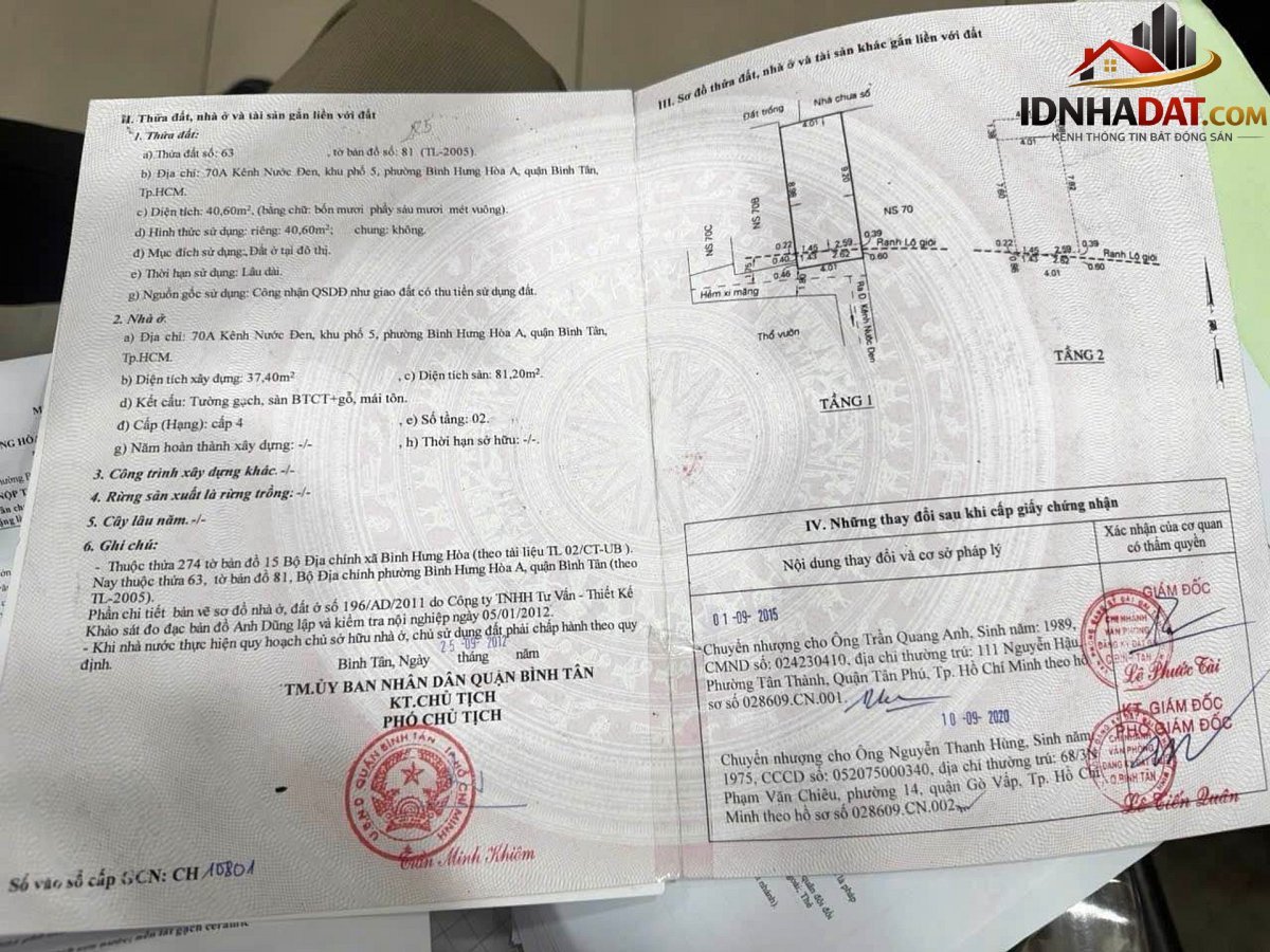 Nhà to nhà bé miễn đẹp là được Đường Kênh Nước Đen – Phường cũ Bình Hưng Hòa Quận Bình Tân – Phường mới Bình Hưng Hòa – Thành phố Hồ Chí Minh 41m2 5.4 tỷ