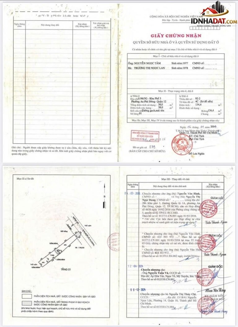 Bán nhà đất Đường Khu Phố 3 – Phường cũ An Phú Đông Quận 12 – Phường mới An Phú Đông – Thành phố Hồ Chí Minh 38m2 5.8 tỷ