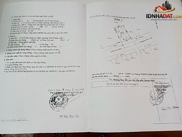 Bán lô đất biệt thự mặt tiền đường Số 40 khu Tân Quy Đông, Quận 7 – Diện tích 228m2 – Giá 36 tỷ