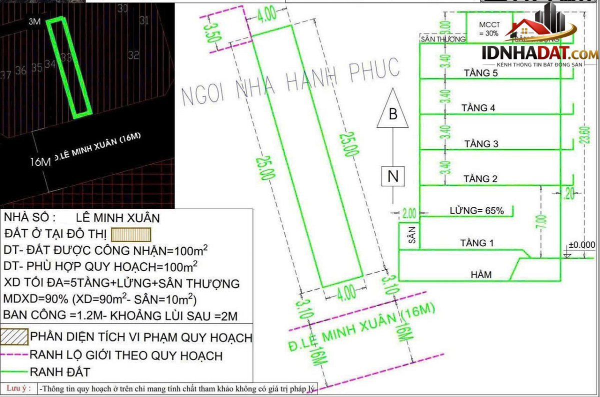 Bán nhà đất Đường Lê Minh Xuân – Phường cũ Tân Hòa Quận Tân Bình – Phường mới Tân Hòa – Thành phố Hồ Chí Minh 98m2 34.5 tỷ