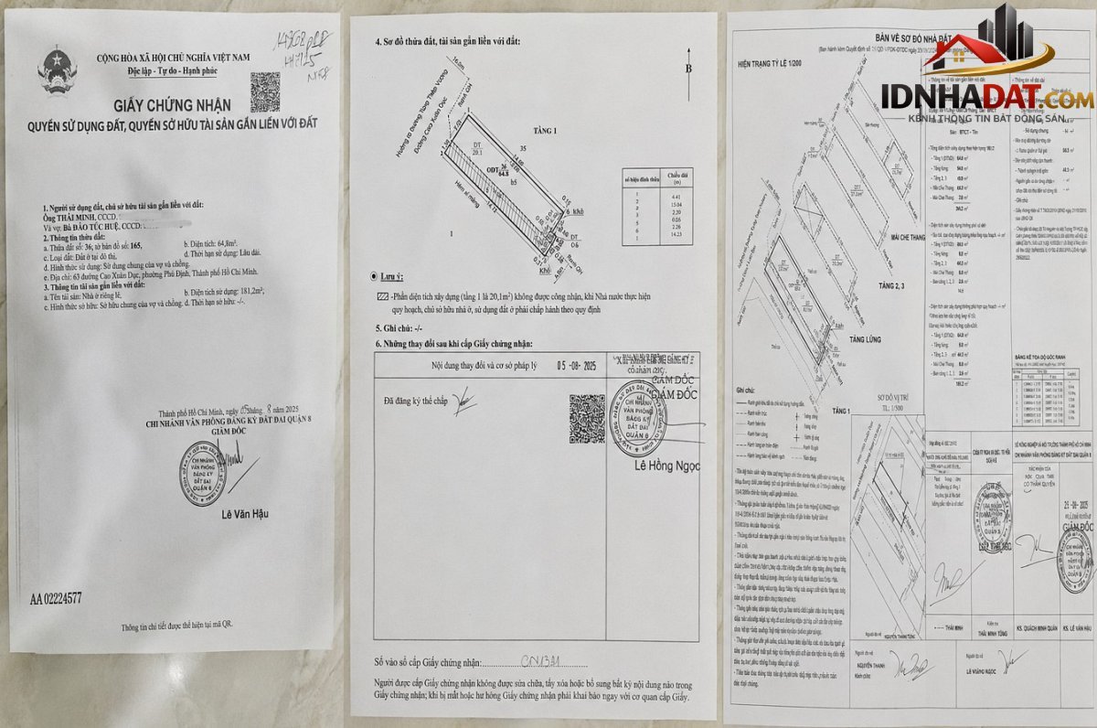Chính chủ bán nhà mới mặt tiền 4 tầng đường Cao Xuân Dục – Phường cũ 12 Quận 8 – Phường mới Phú Định – Thành phố Hồ Chí Minh 65m2 13.8 tỷ