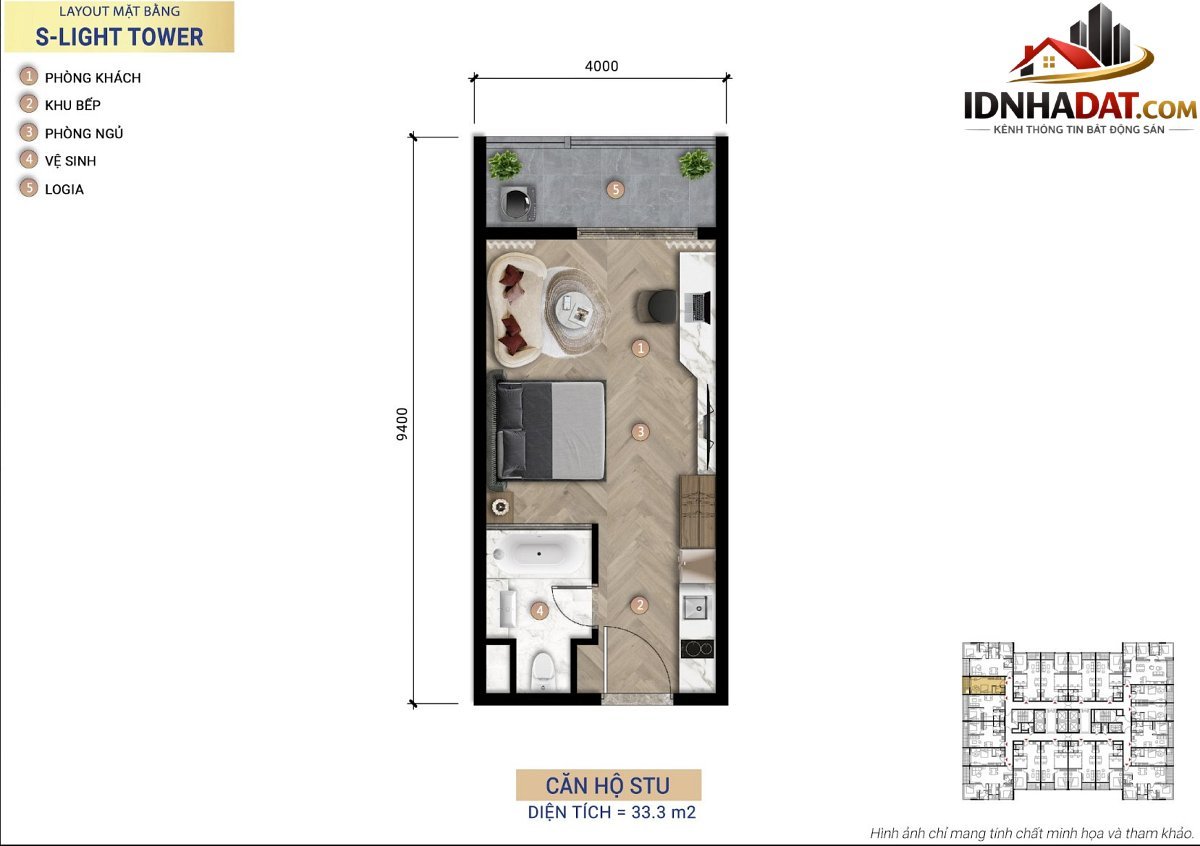 Duy nhất căn Studio SL21719 tại S-Light Tower – Bán nhà đất Đường S-Light Tower – Phường cũ Hòa Xuân – Quận Cẩm Lệ – Phường mới Hòa Xuân – Thành phố Đà Nẵng 33m2 1830000000