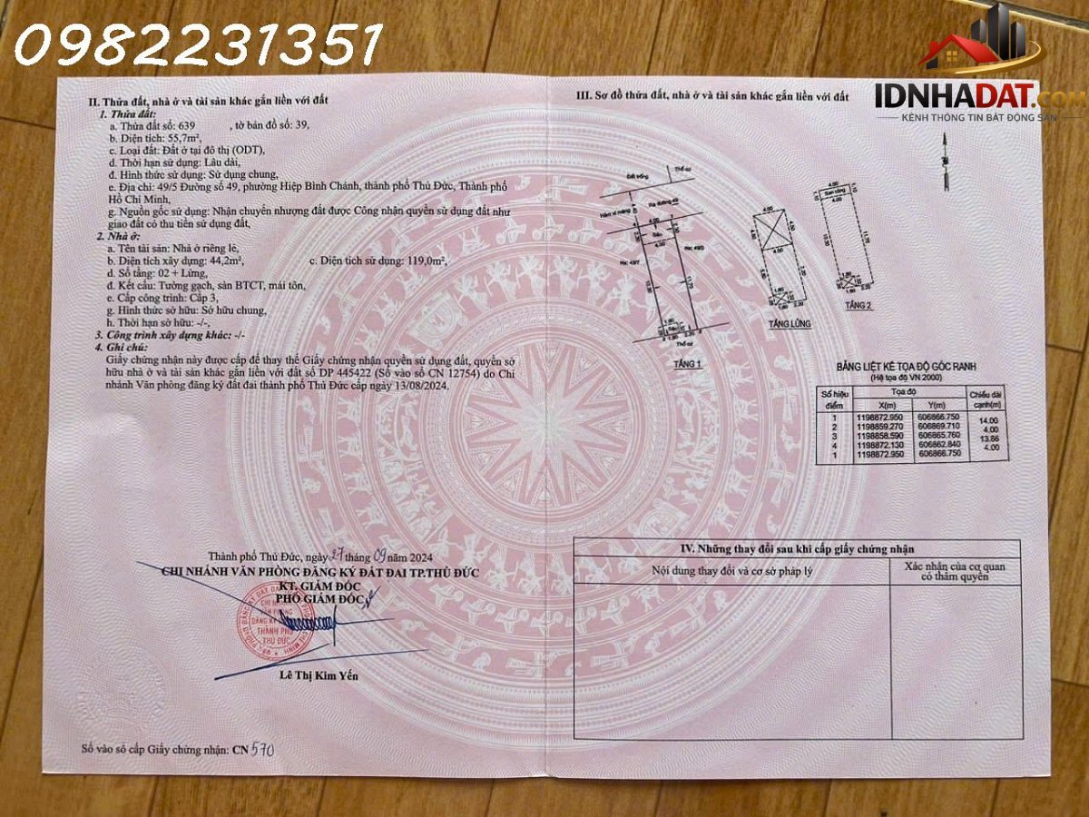 Bán nhà đẹp Đường 49 – Phường cũ Hiệp Bình Chánh Quận Thủ Đức – Phường mới Hiệp Bình Chánh – Thành phố Hồ Chí Minh diện tích 55m2 giá 6.9 tỷ