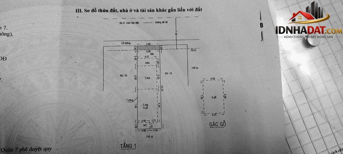 Bán nhà đất Đường 49 – Phường cũ Bình Thuận Quận 7 – Phường mới Bình Thuận – Thành phố Hồ Chí Minh diện tích 85m2 giá 16 tỷ