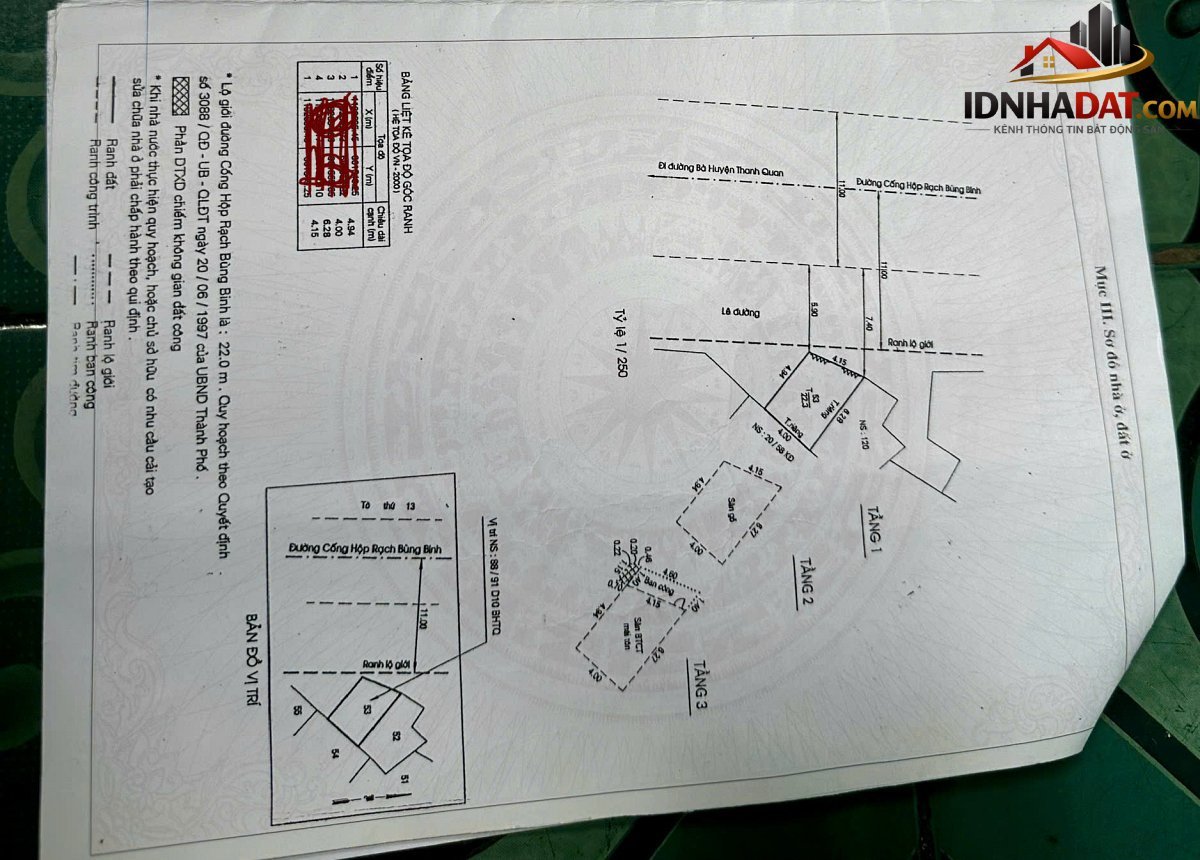 Bán nhà đất Đường Rạch Bùng Binh – Phường cũ 9 Quận 3 – Phường mới Nhiêu Lộc – Thành phố Hồ Chí Minh 23m2 8.8 tỷ