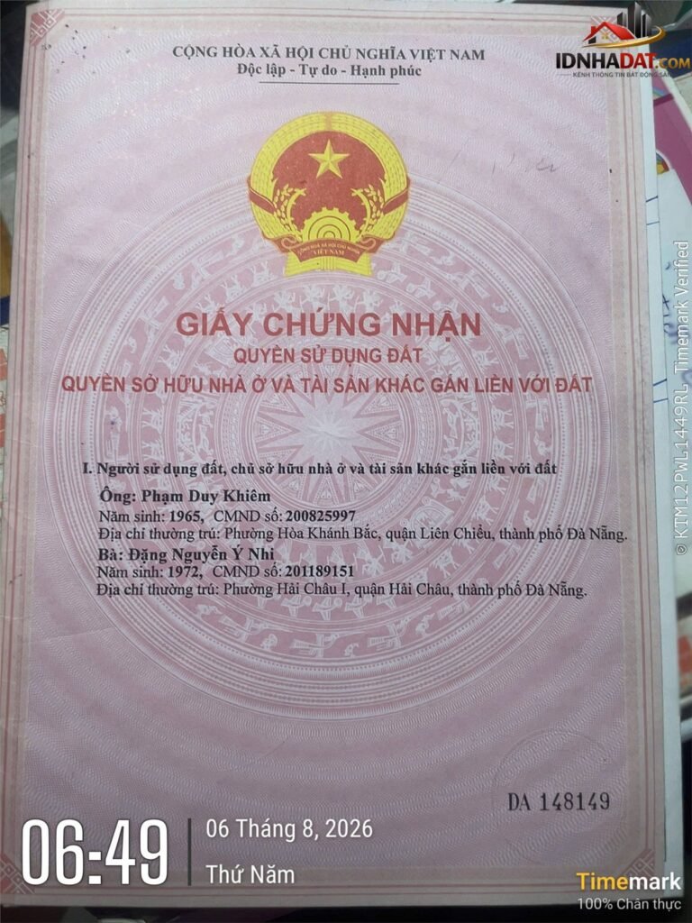 Chính chủ cần bán đất vị trí đẹp mặt tiền đường Âu Cơ – Phường cũ Hòa Khánh Bắc Quận Liên Chiểu – Phường mới Hòa Khánh Bắc – Thành phố Đà Nẵng 308m2 8.5 tỷ