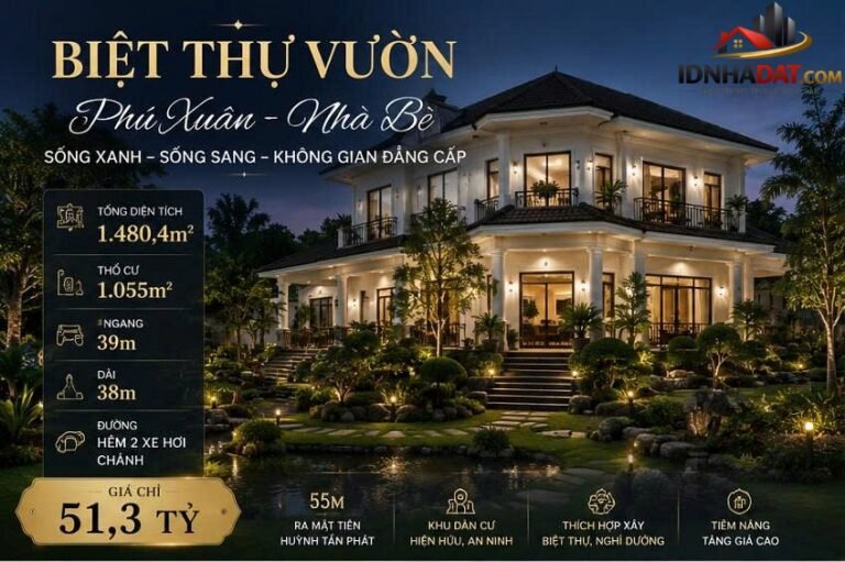 Biệt thự vườn 1.500m Đường Huỳnh Tấn Phát – … – Bán biệt thự Huyện Nhà Bè – TP Hồ Chí Minh giá 40 – 80 tỷ