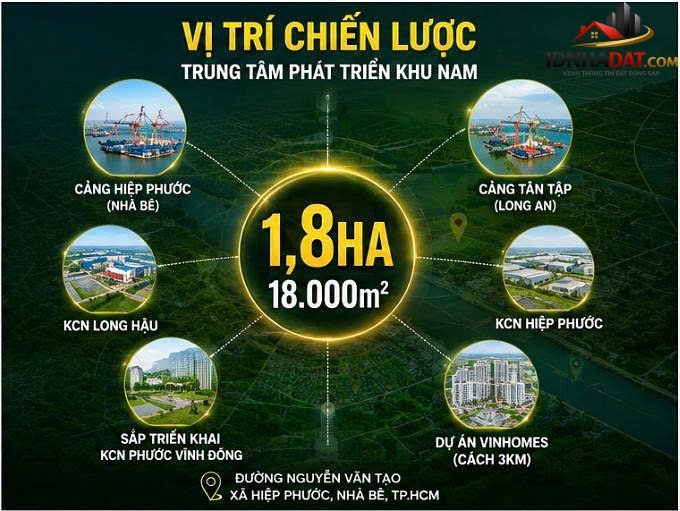 Bán gấp đất 18.000m Đường Nguyễn Văn Tạo – P… – Bán biệt thự Huyện Nhà Bè – TP Hồ Chí Minh giá Trên 80 tỷ